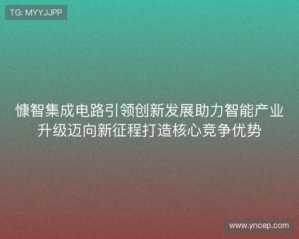 慷智集成电路引领创新发展助力智能产业升级迈向新征程打造核心竞争优势